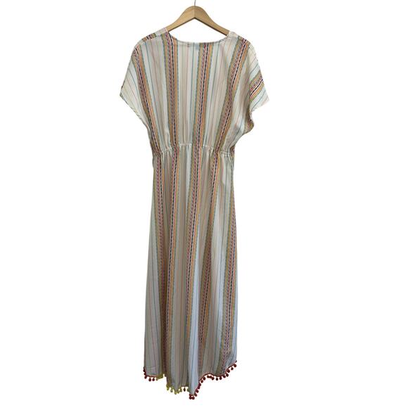 American & Beyond Striped Midi Dress Womens XL Boho Beach Fairy Whimsy Resort - Picture 2 of 16